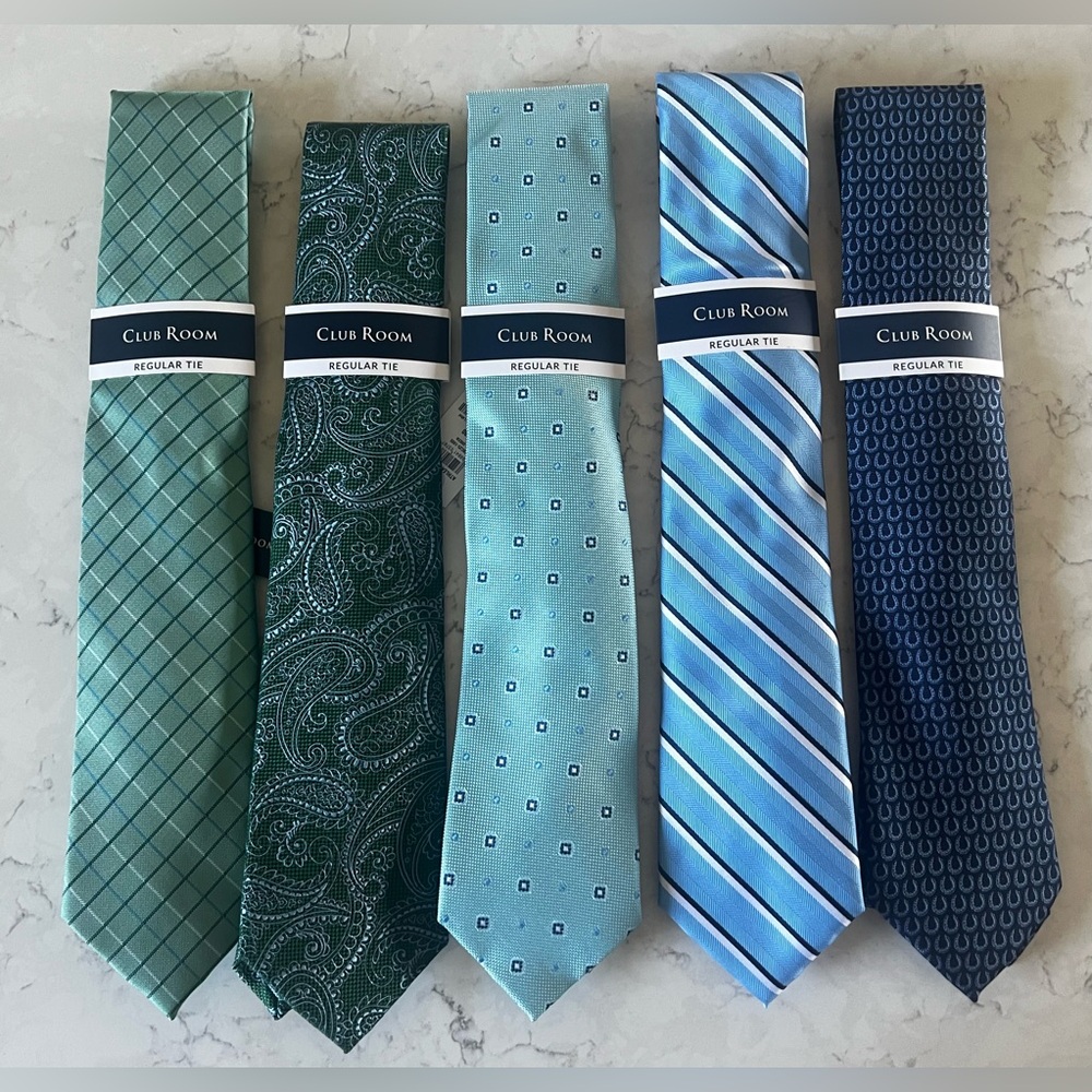 Club Room Blue and Green Tie Set – 5-Pack